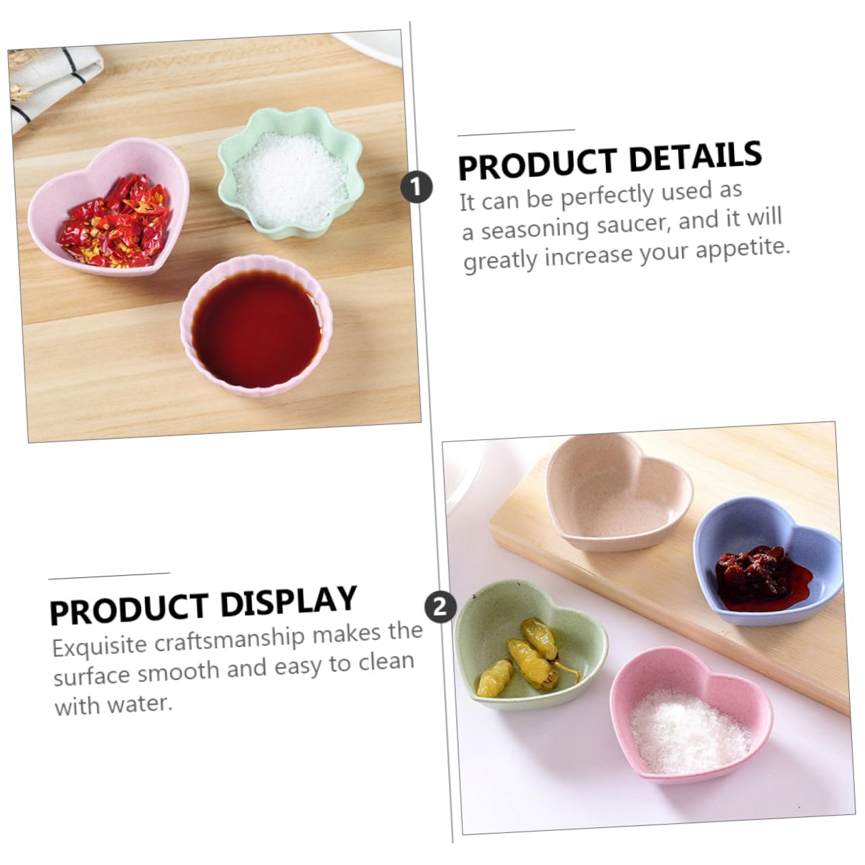 OFFSCH Condiment Plate 16pcs Multi Shape Sauce Dish Snack Plate Food Seasoning Set Easy to Clean