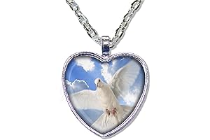 Sacred Heavenly White Dove Pendant Necklace
