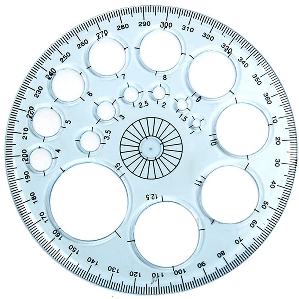 Ggnaxivs Transparent Multifunctional Geometric Ruler, Multifunctional Drawing Universal Ruler, Geometric Drawing Template Measuring Tool