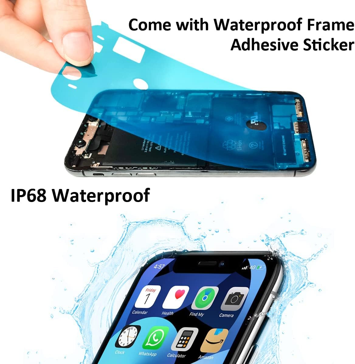 for iPhone 11 Screen Replacement Kit, 6.1 Inch 3D Full HD LCD Display Touch Screen Digitizer Assembly with Repair Tools Kit for A2111, A2223, A2221