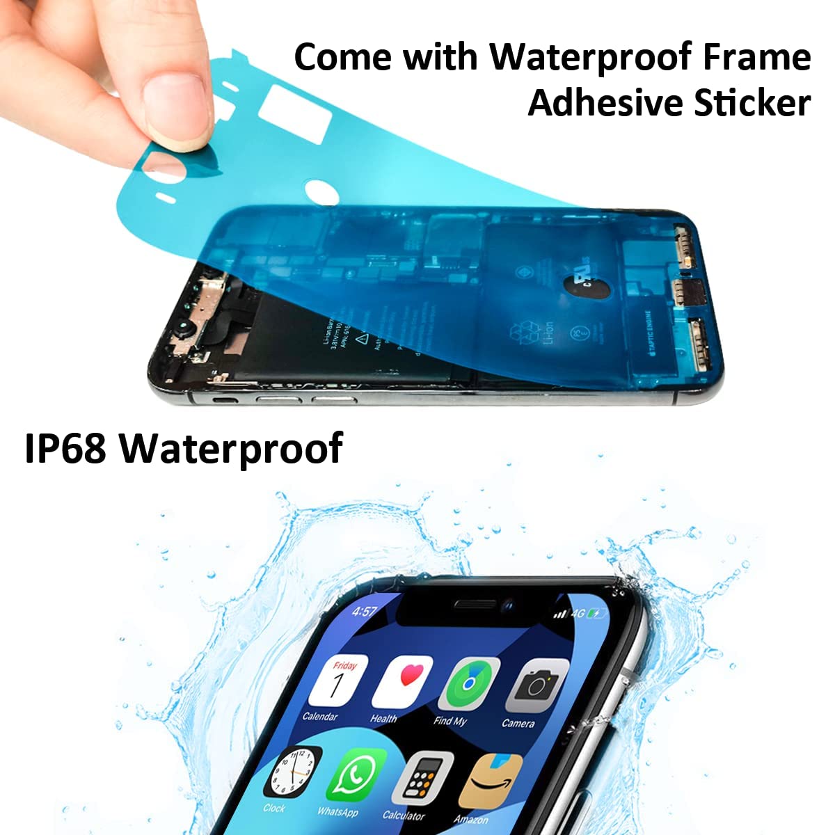 Display per iPhone 11 Schermo LCD Sostituzione Vetro Schermo Parti 6,1 Pollici Touch Screen Digitizer di Ricambio con Kit di Strumenti di Riparazione