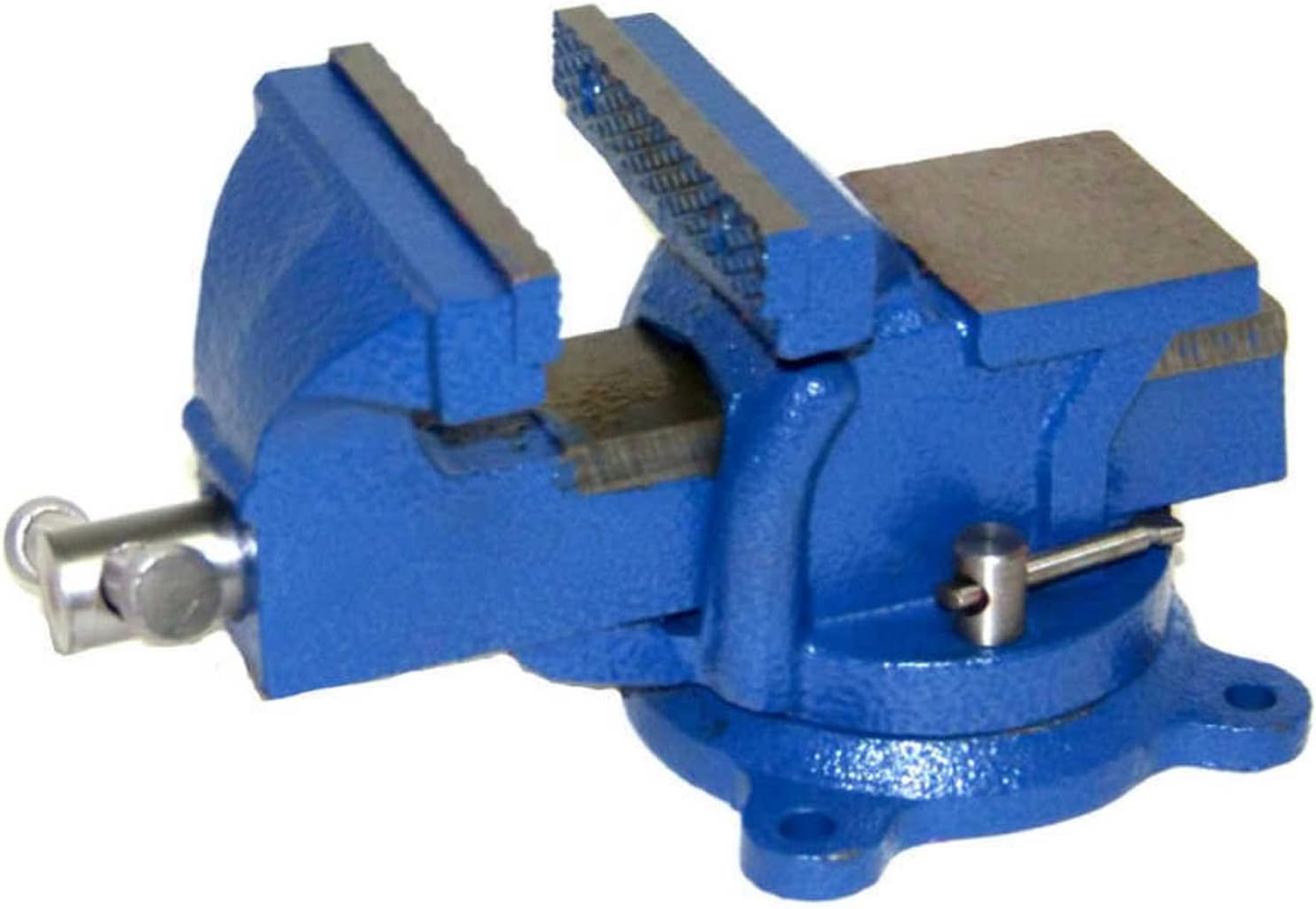 5" Bench Vise With Anvil Swivel Locking Base Table Top Clamp Heavy Duty Steel