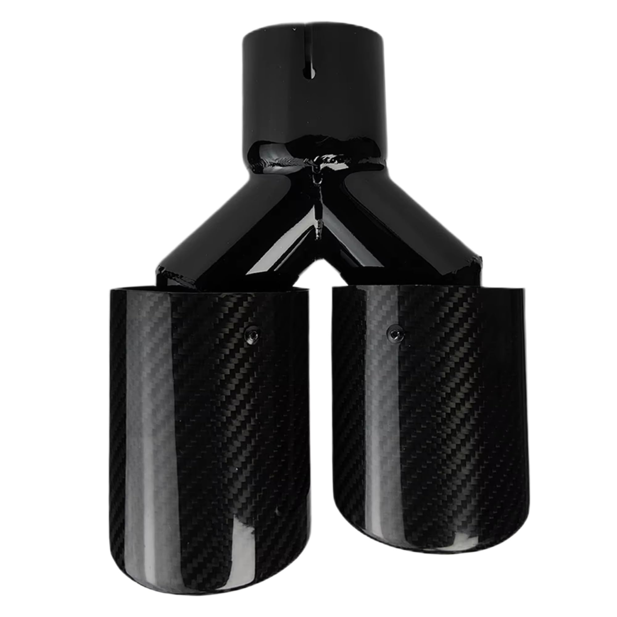 1 Uds. Punta De Silenciador Escape Universal Sarga Brillante En Forma Y Negra Longitud Garganta Trasera Coche Tubo Cola Coche(60mm-101mm-Right)