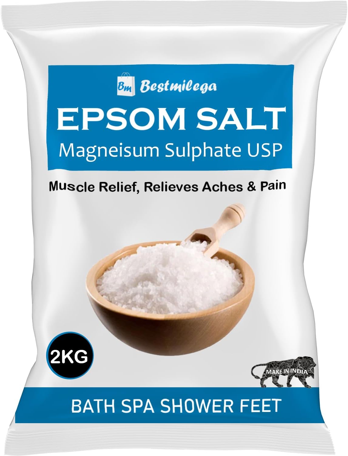 Epsom Salt For Pain Relief Epsom Salt For Foot Epsom Salts For Feet Pain For Muscle Relief, Relieves Aches & Pain Epsom Bath Salt Crystal and Bath (2Kg)