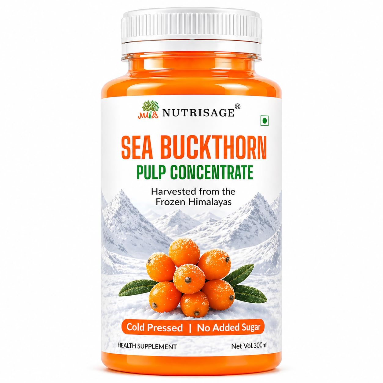 Sea Buckthorn Pulp Concentrate | Cold Pressed Himalayan Superfruit | Rich in Omega 3,6,7,9 & Vitamin C | No Added Sugar | Antioxidant Rich Daily Wellness Drink | 300ml-image-28