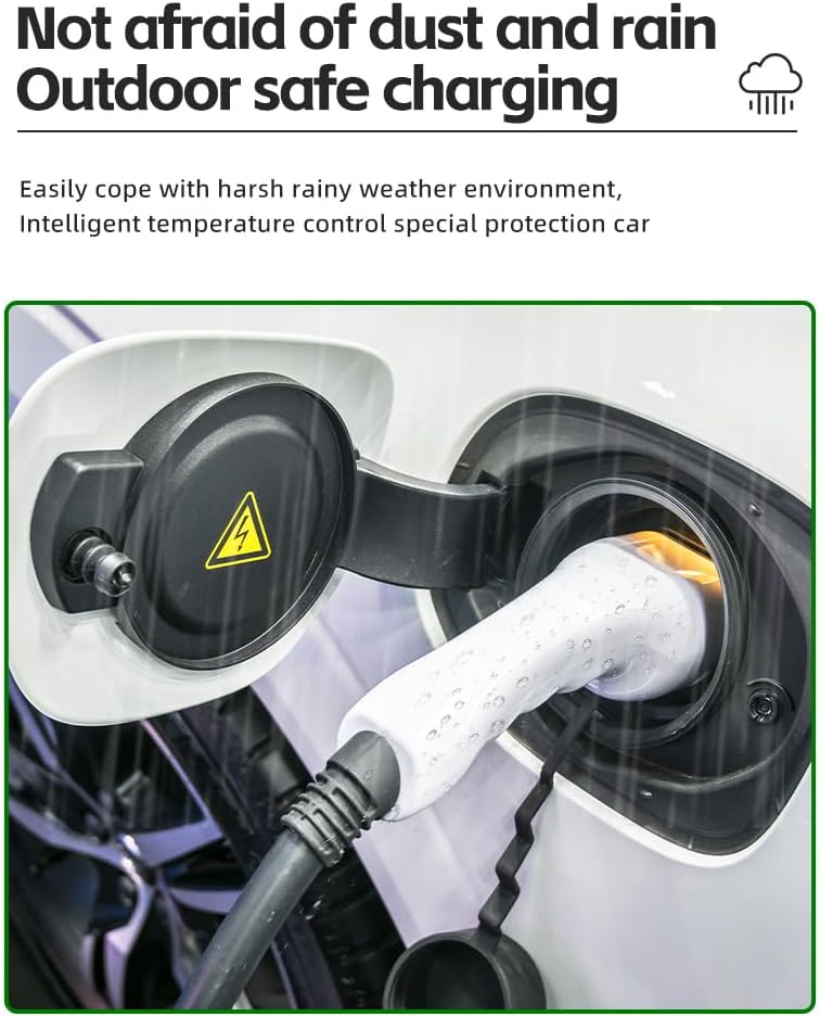 EV, 16A 3.5KW Portable Electric Vehicle with LED Screen Intelligent Temperature Control, Theft Charging Equipment, Plug and Play, US Plug