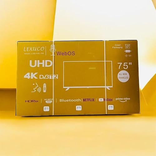 Lexuco 75 Inch 4K UHD Smart TV, WebOS, Frameless