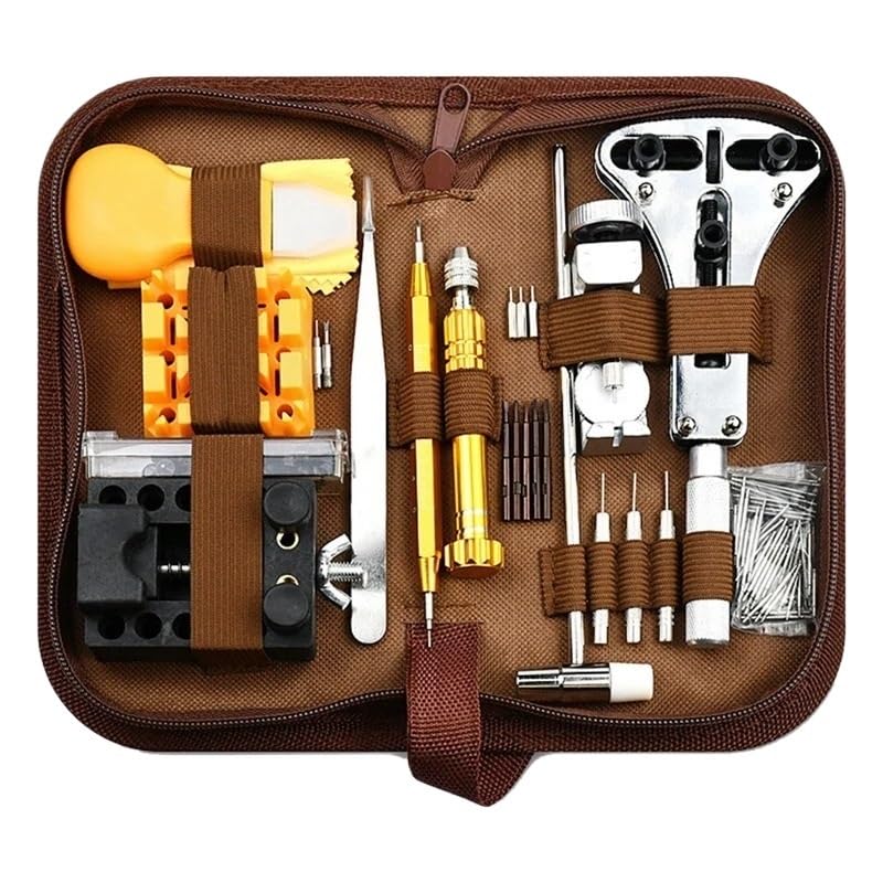 Herramientas Relojero Kit de herramientas de reparación de relojes, conjunto de abridor, carcasa trasera, piezas de reparación de mantenimiento, accesorio de repuesto de batería Kit Relojero(149 Pcs)