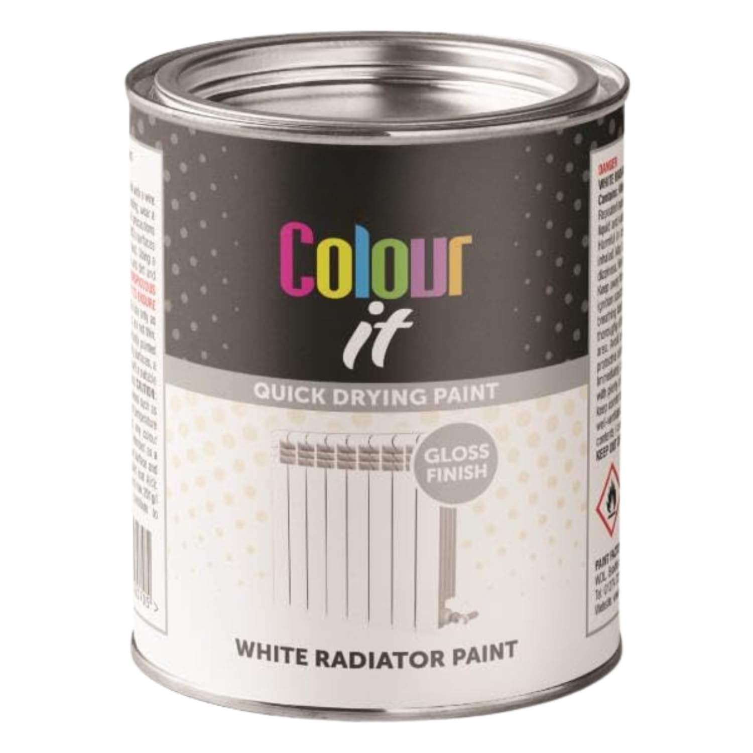 Inspired Essentials 300ml Non Drip Paint Tin Exterior Interior Hard Drying Performance Multi-Purpose Tin for Metal, Wood, Plastic, Walls with Perfect Finish (1, Radiator White Gloss) — image 1