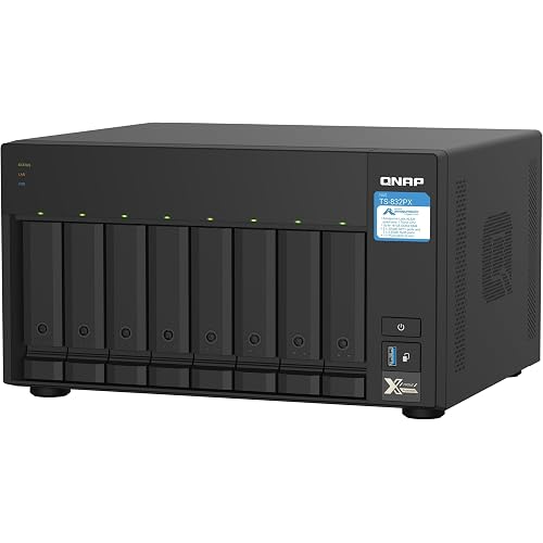 QNAP 8-Bay NAS, AL324 64-bit Quad-core 1.7GHz, 4GB DDR4, W125905470 (Quad-core 1.7GHz, 4GB DDR4 SODIMM RAM (1 x 4GB, max 16GB), 8 x 3.5/2.5 Drive Slots, 2 x 10GbE SFP+ LAN,)