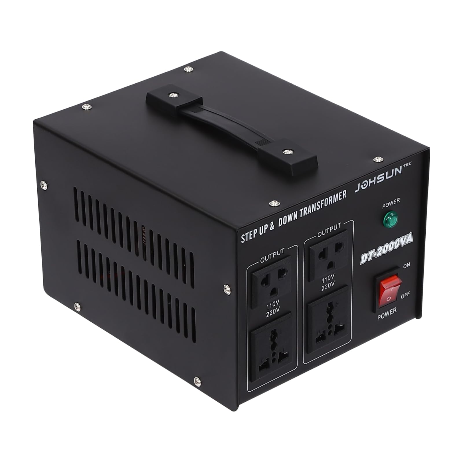 Trasformatori, trasformatore di tensione da 2000 W, con maniglia per il trasporto, da 220 V a 110 V, voltaggio Step Up & Step Down, per condizionatori, frigoriferi, lavatrici, computer, televisori