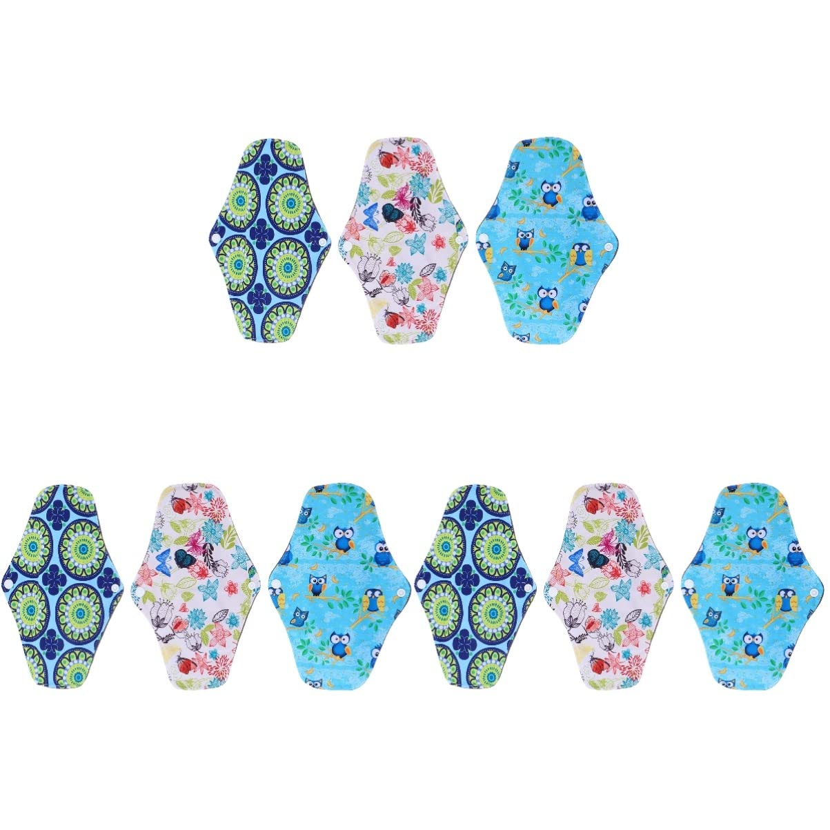 FRCOLOR 3 Juegos Toallas Sanitarias Reutilizables Compresas Con Alas Cuecas Menstruales Toallas Sanitarias De Tela Toallas Higiénicas De Tela Suministros De Enfermería Paño 3 Piezas * 3