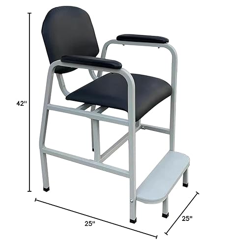 Miniatura 2 de Helsevesen Silla alta resistente de la cadera del marco de acero, silla médica, capacidad de peso 330lbs, gris