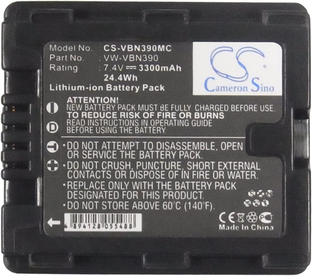 VI VINTRONS 3300mAh Battery for Panasonic HDC-TM900, HDC-HS900, HDC-SD900