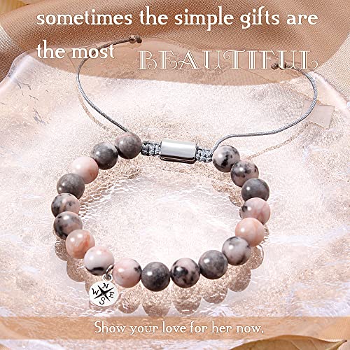 Stocking Stuffers for Teens, Christmas Gifts for Mom from Daughter Beaded Bracelets for Women Teen Girl Gifts Adjustable Charm Link Bead Birthday Graduation Gift for Her Girlfriend Sister