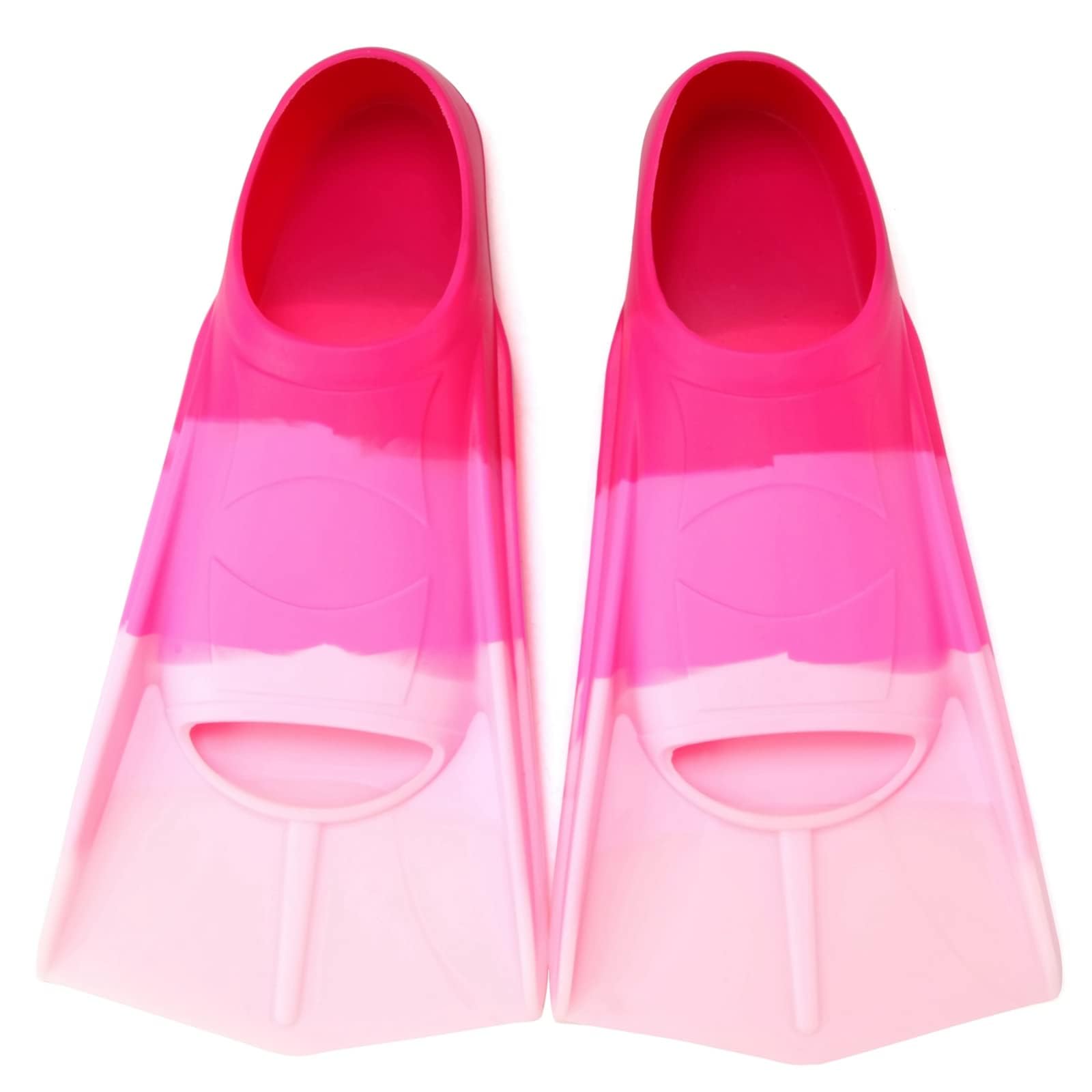 Kids Swim Fins,Short Kids Fins Youth Swimming Flippers for Lap Swimming Training for Children Girls Boys Beginners Dark Pink / Pink / Rose / Light Pink XS ( US Kids 13.5-1.5 )