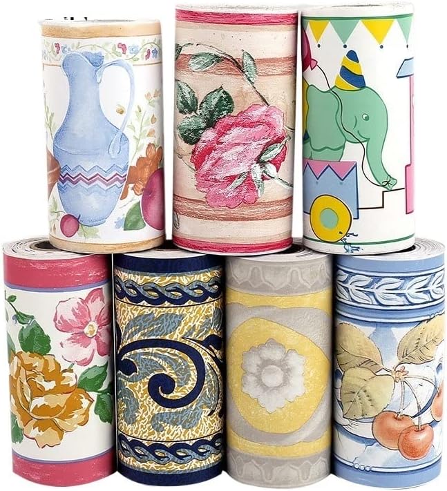 Self-Adhesive 3D Wallpaper Border， Self Adhesive PVC Border DIY 10cmx10m Multicolor Bathroom Kitchen(B3208)