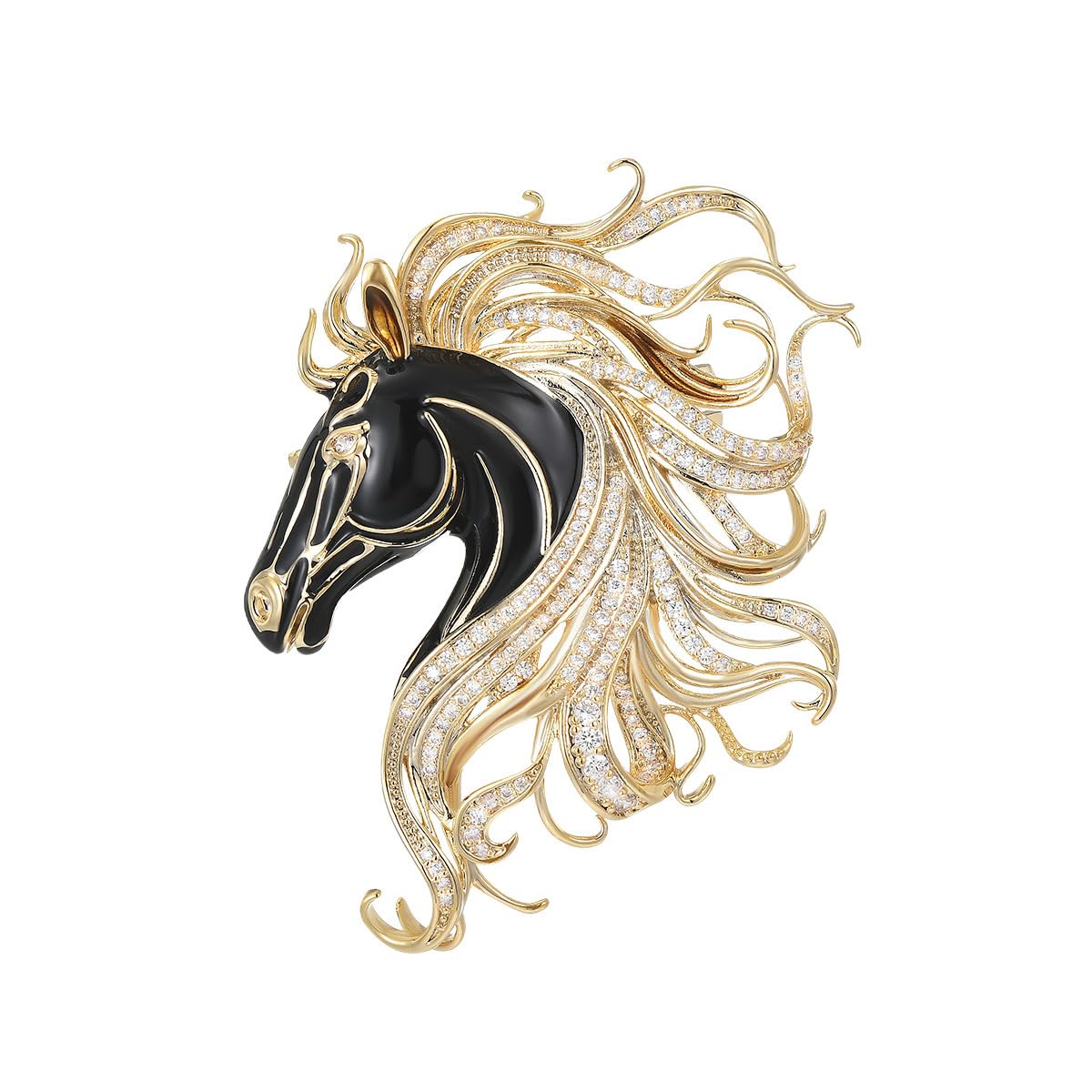 Horse Brooch for Women and Men Rhinestone Enamel Zircon Horse Pin Animal Lapel Pin 2026 New Year Christmas Birthday Holiday Kentucky Derby Gift for Family and Friends