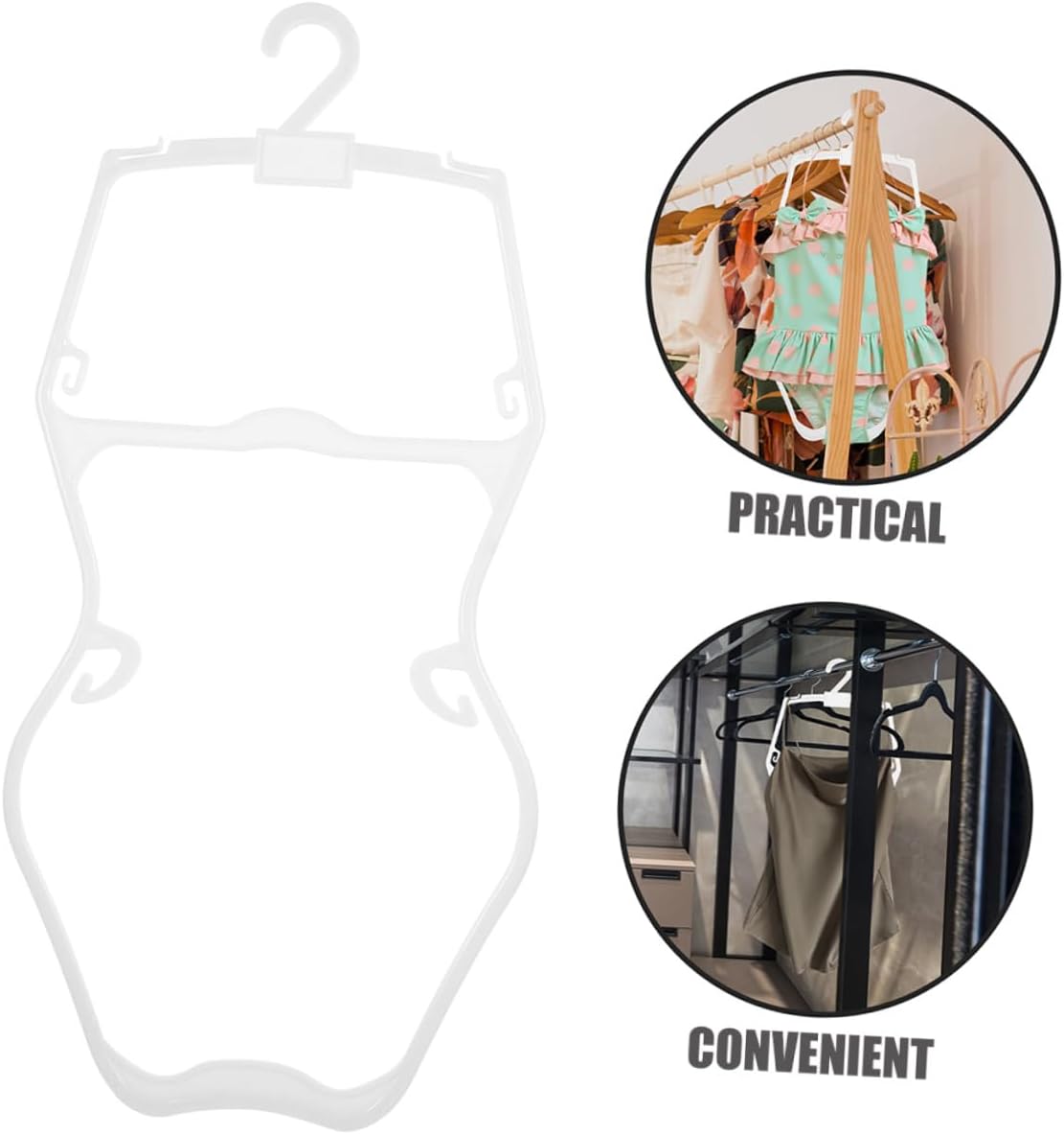 DOITOOL Swimwear Hangers Plastic Clothes Hangers 6pcs Non-Slip Cartoon Design for Nursery and Closet Storage