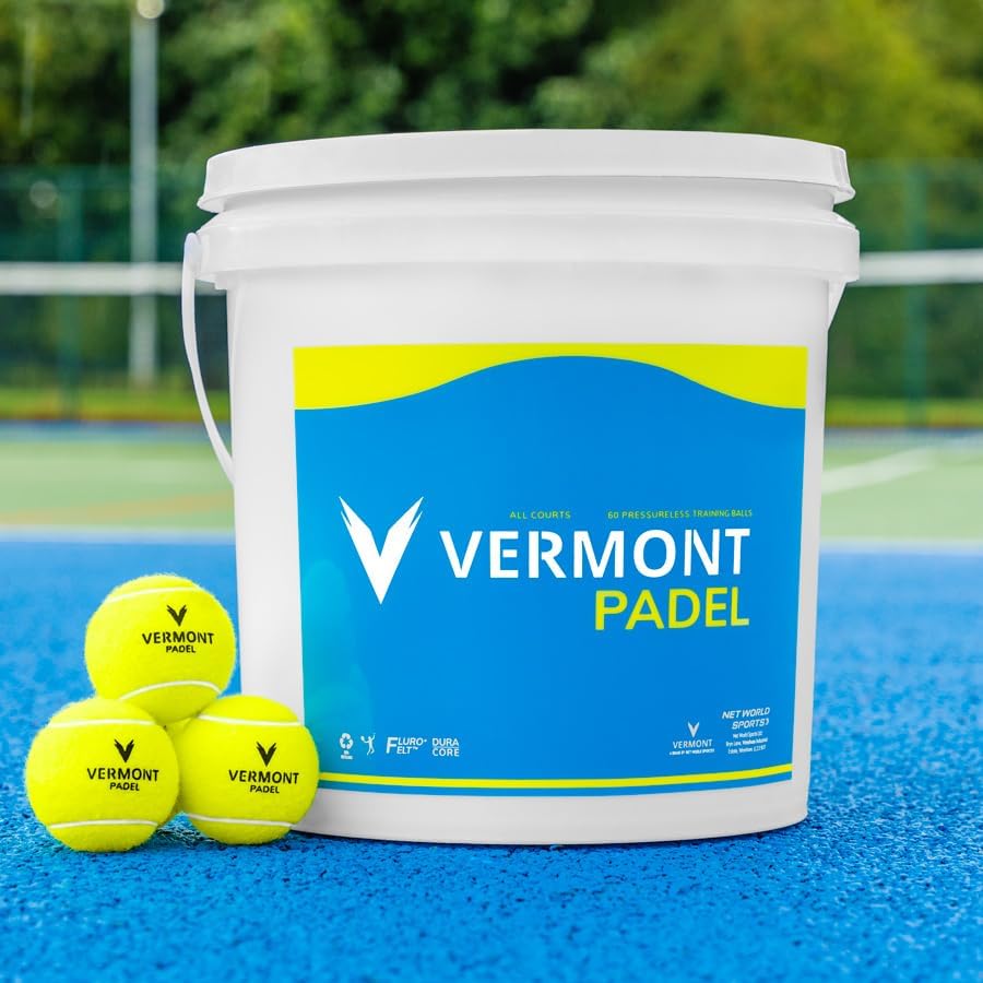 Vermont Padel Balls | Durable Training Balls for All Court Surfaces – Available in Can of 3 or Bucket of 60 - Ideal for Beginners & Coaches