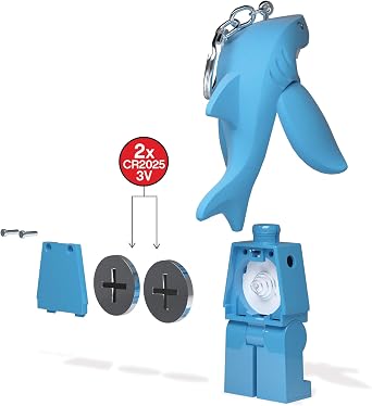 LEGO Keychain Light - Shark Suit Guy (KE155H), Extra-Large 3 Inch Tall | LED Lights, Extra-Large, 76mm Tall