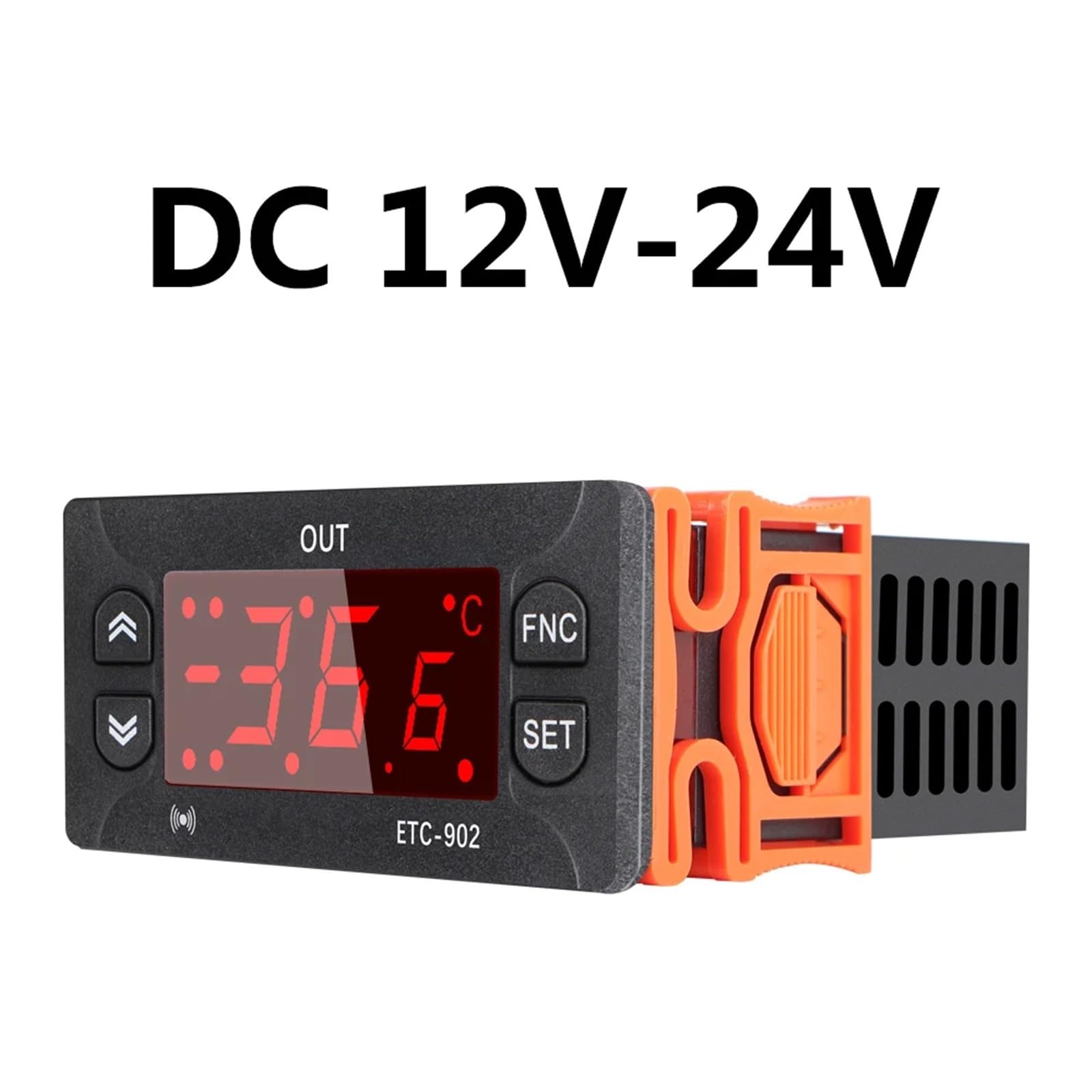 Cyfrowy regulator temperatury ETC 902, 12 V, 24 V, 110 V i 220 V, termostat, grzałka, chłodnica, chłodzenie i alarm. (DC 12 V-24 V)