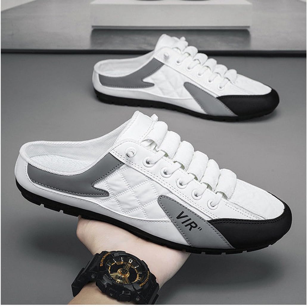 [チェクルド] スニーカー メンズ かかとなし 春夏 軽量 かかとなしスニーカー スリッポン スリッパ 合皮 サボサンダル クロッグサンダル 通気 お洒落 カジュアル シューズ 靴 歩きやすい ウォキングシューズ 軽量 着脱簡単 アウトドア 夏用