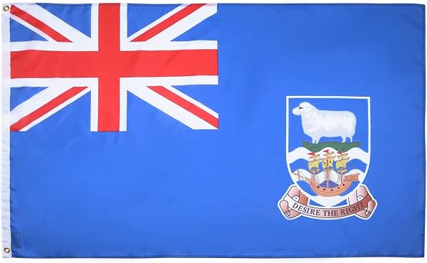 AZ FLAG - Falkland Islands Flag - 3x5 Ft - 100D Polyester Malvinas Banner with Two Metal Grommets - Fade Resistant - Vivid Colors - 3' x 5' Feet - 150x90 Cm - 1