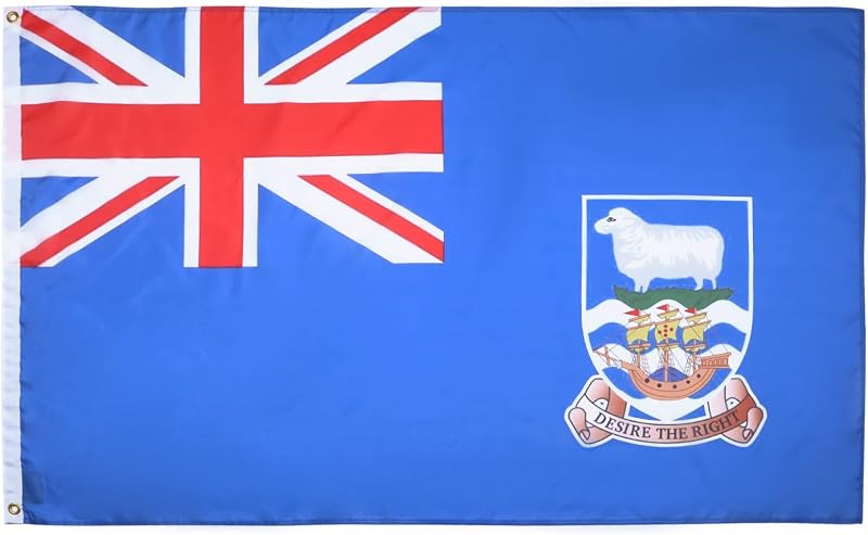AZ FLAG - Falkland Islands Flag - 3x5 Ft - 100D Polyester Malvinas Banner with Two Metal Grommets - Fade Resistant - Vivid Colors - 3' x 5' Feet - 150x90 Cm