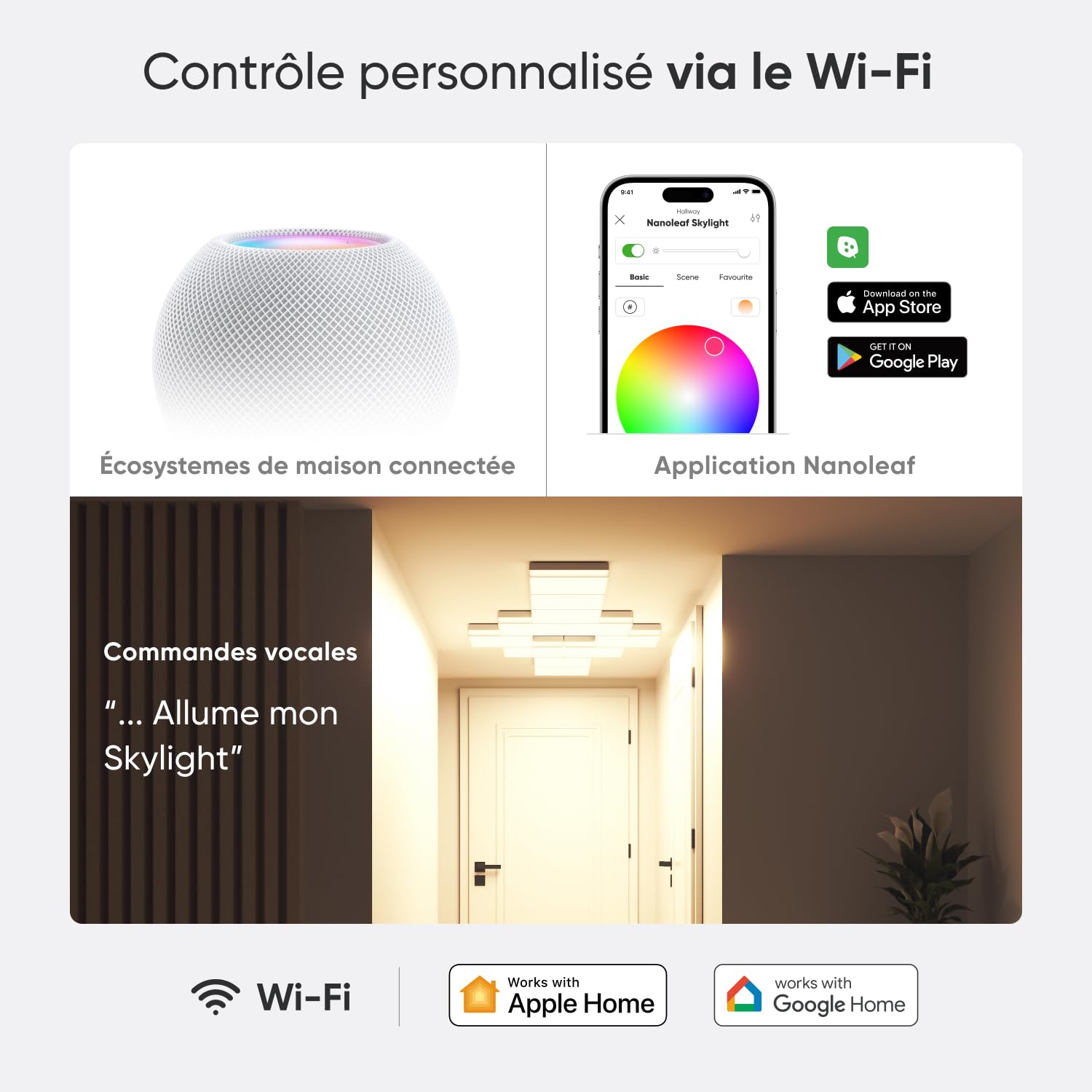 Nanoleaf Skylight Kit de Démarrage, Plafonniers LED Connectés, Pack de 3