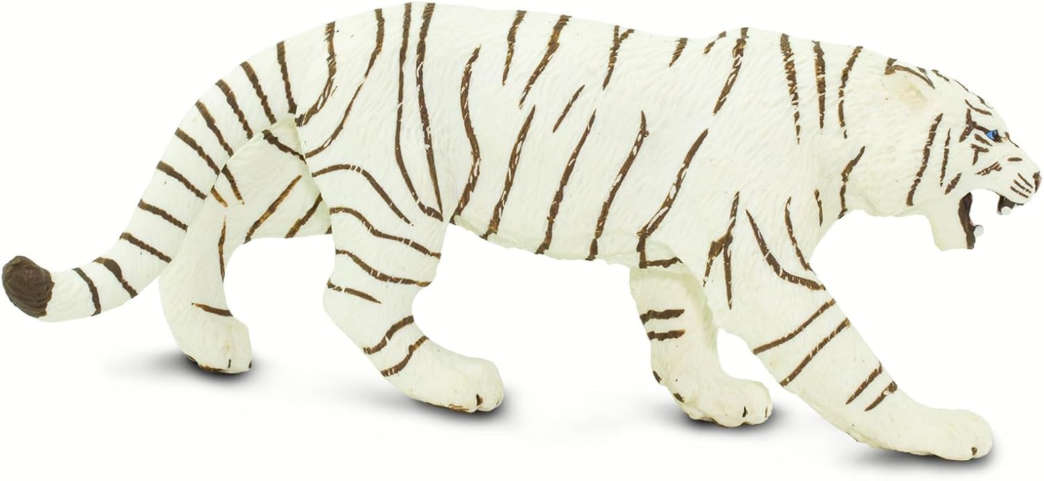 Safari Ltd. White Bengal Tiger Figurine - Detailed 6" Plastic Model Figure - Fun Educational Play Toy for Boys, Girls & Kids Ages 3+