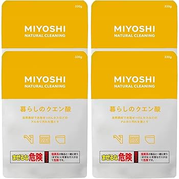 Amazon | ミヨシ 【セット品】暮らしのクエン酸 330g (330g×4