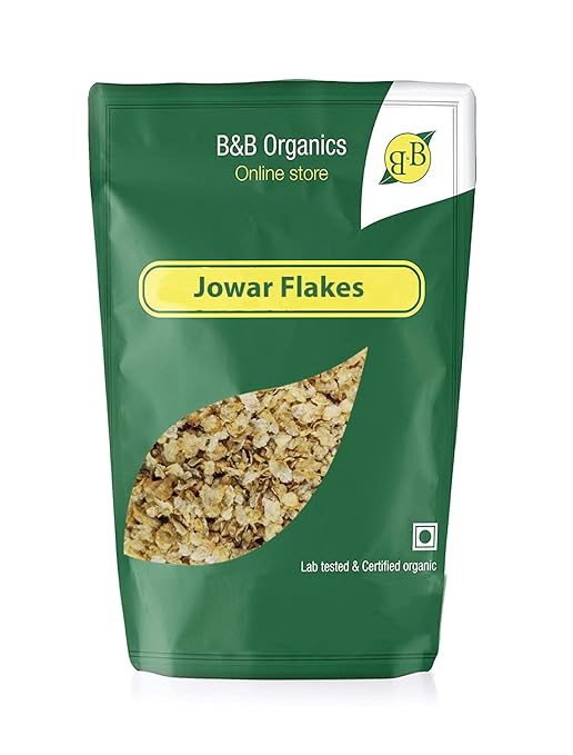 B&B Organics Jowar Flakes (500 g) (White Flakes