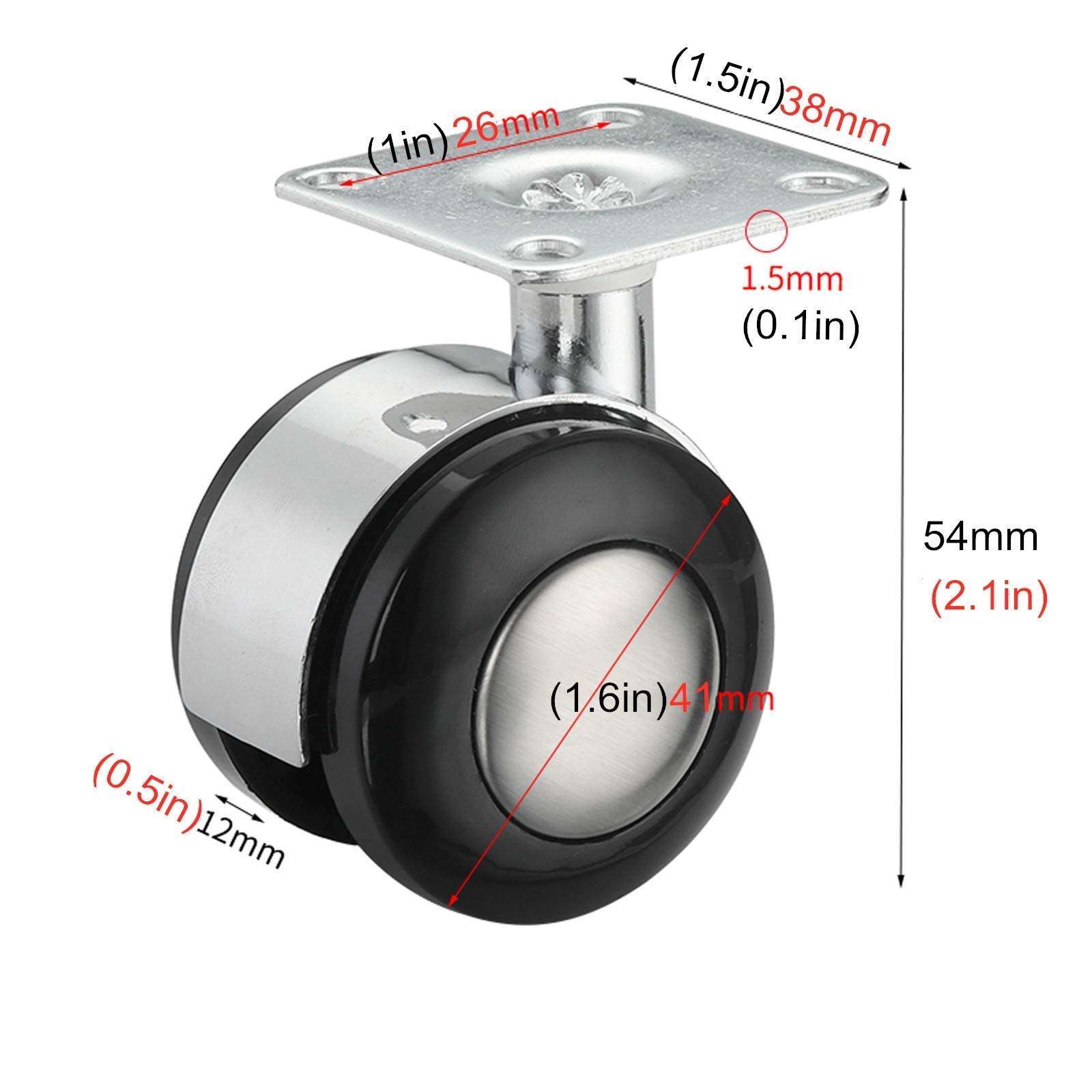 ruedas giratorias para muebles,5 ruedas giratorias para silla de oficina, ruedas giratorias para silla giratoria, ruedas giratorias de placa superior de metal, ruedas de plástico para carros