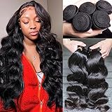 Coisini Hair 9A Brazilian Body Wave human hair 4 Bundles (30 28 26 24) Unprocessed Brazilian Virgin Human Hair Weave Body Wave Hair 400g Natural Color