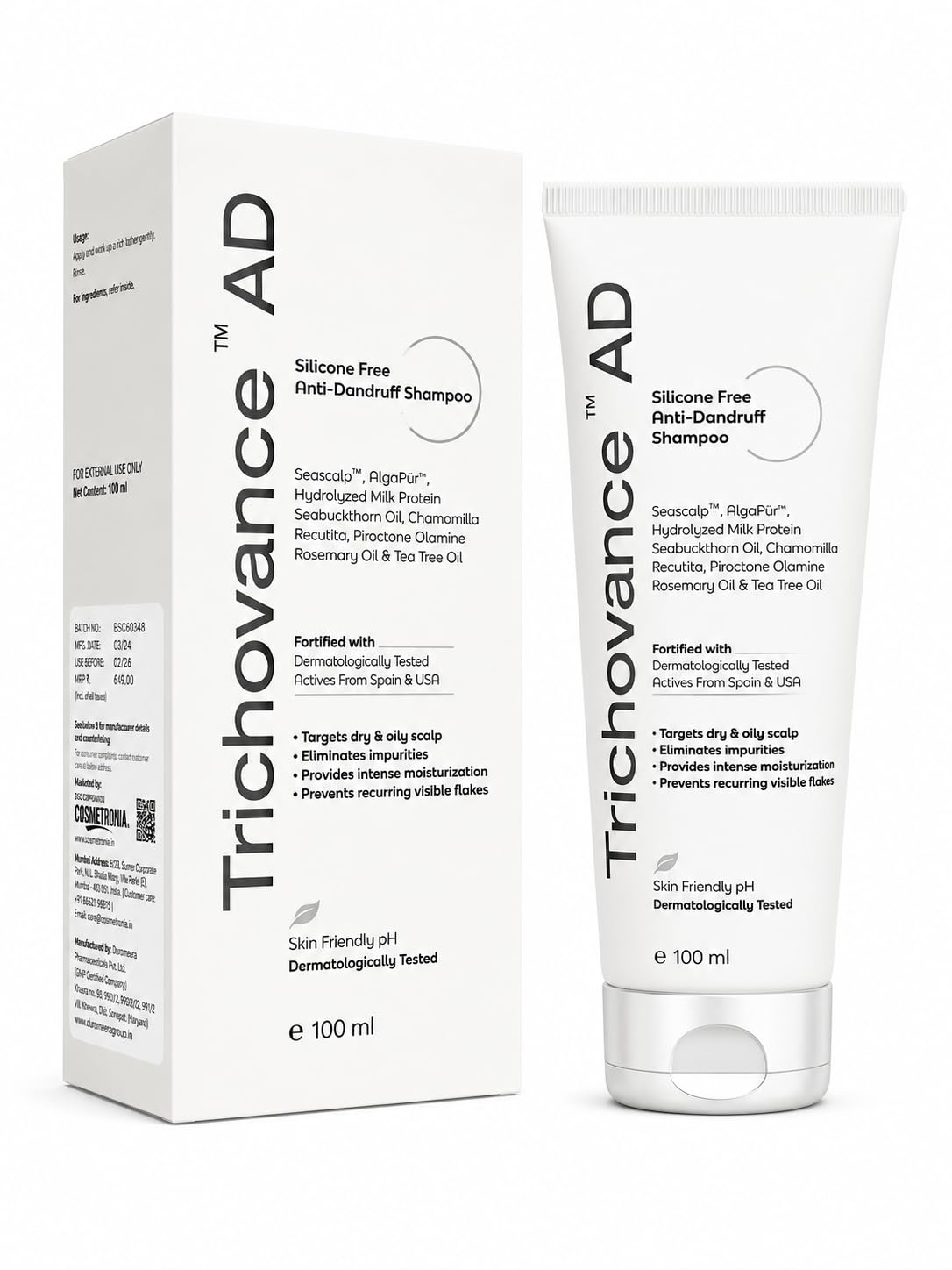 Trichovance AH Silicone Free Anti-Hairfall Shampoo with Biotin, Hydrolyzed Collagen & Veg Keratin, 100 ml-image-22