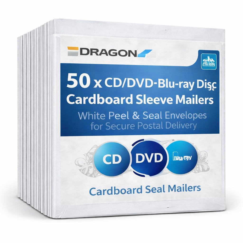 50 koszulek kartonowych CD odklej i uszczelnij koperty/poczta biała - 50 sztuk Dragon Trading®