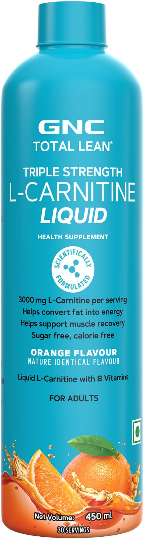- GNC Liquid L-Carnitine 3000mg | Triple Strength Formula | Converts Fat to Energy & Supports Lean Muscle | Fast-Acting for Weight Loss & Recovery | 450 ML | 30 Servings | Orange