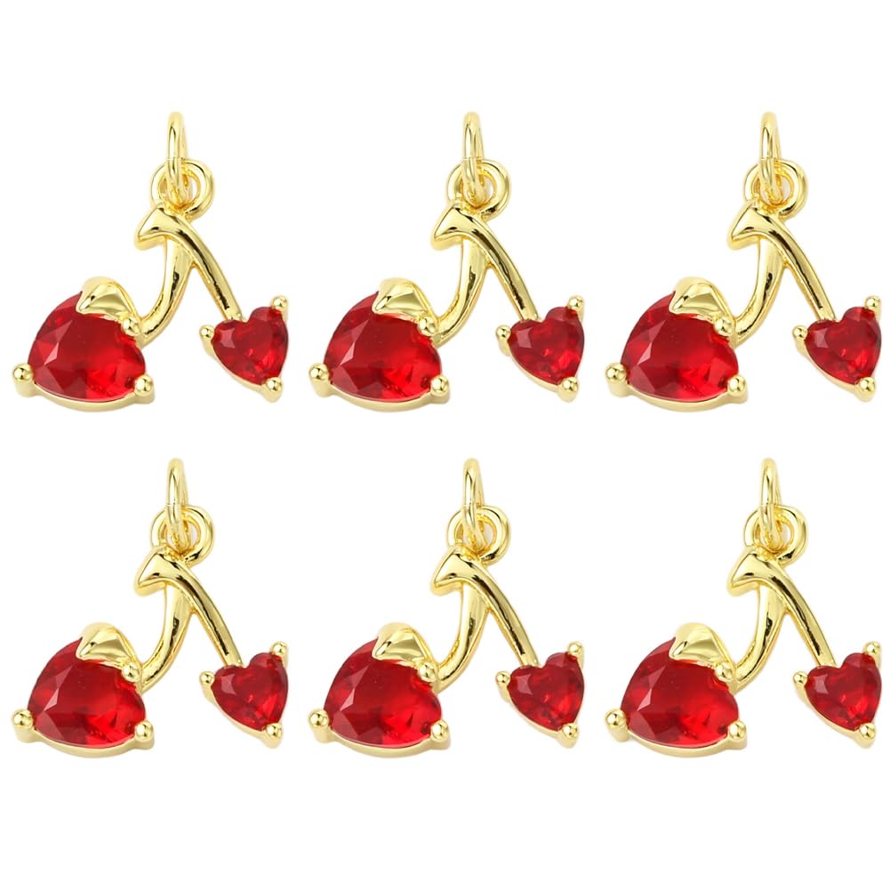 Breloques Cerises Rouges Dorées 18k pour Sublimer vos Bijoux d'Été