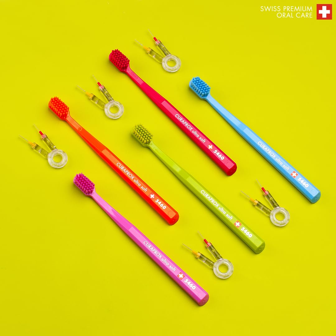 Curaprox Super Duo Pack – szczoteczka do zębów CS 5460 Ultra Soft + szczoteczki międzyzębowe i uchwyt Duo | Delikatna pielęgnacja dziąseł i czyszczenie powierzchni zębów | Szwajcarska pielęgnacja jamy
