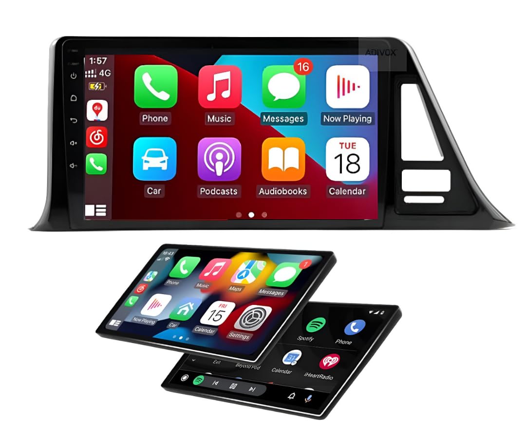 Autoradio Android 14 - Toyota C-HR 2016-2022 HD Apple CarPlay et Android Auto - Écran Carplay à écran Tactile de 9 Pouces, système d'autoradio multimédia 2/32 8 cœurs | Wi-FI, Bluetooth, Dab