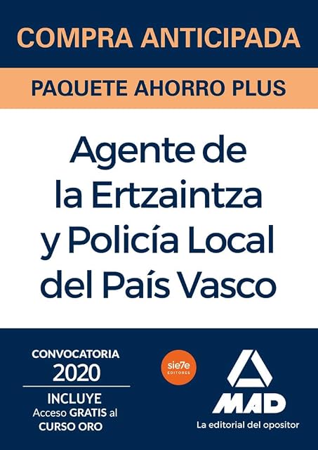 Portada de Paquete ahorro plus ertzaintza y policía local del país vasco. Ahorra 74 €
