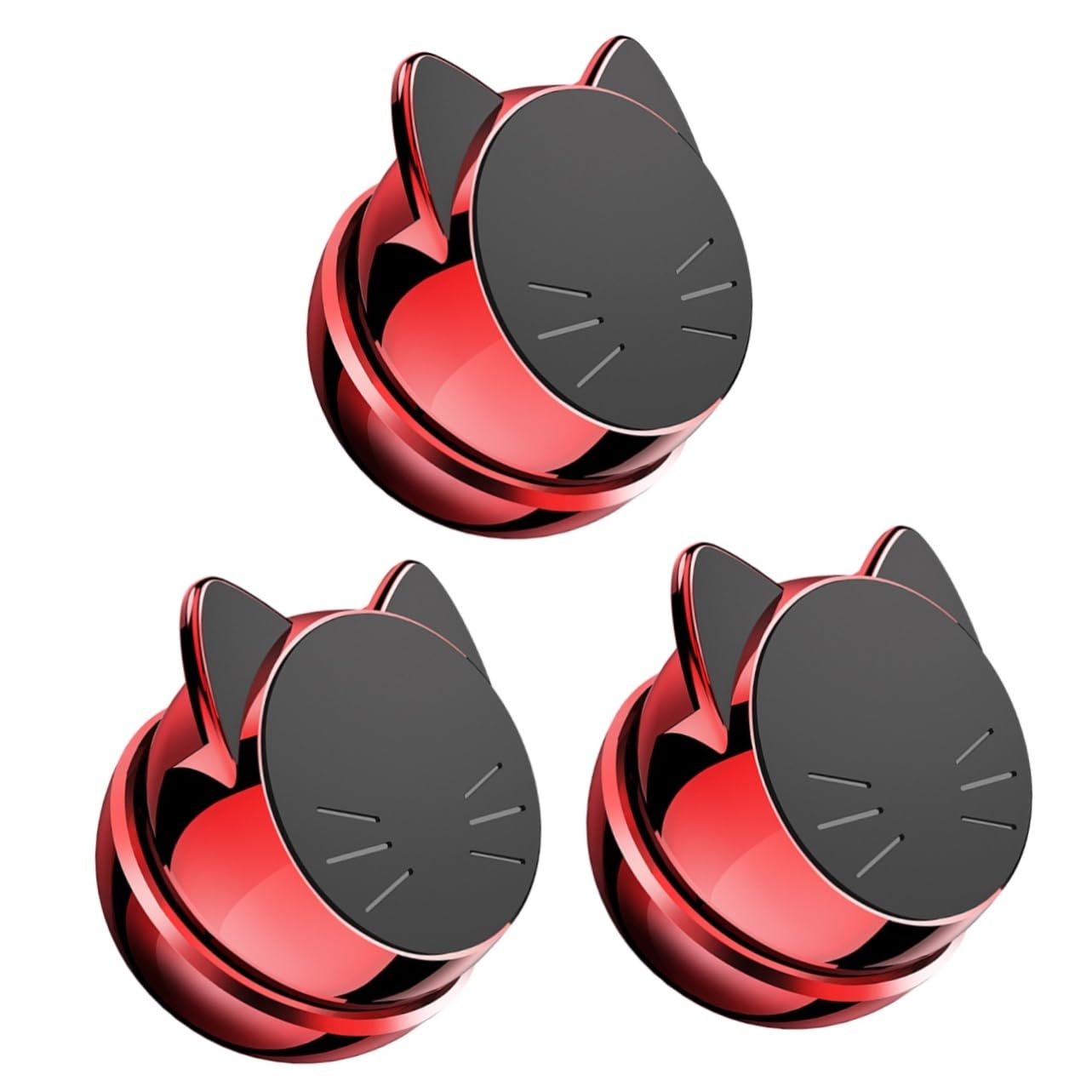 Gadpiparty 3pezzi Supporto Magnetico Per Telefono Da Auto Con Ventosa Supporto Di Navigazione Compatibile Con Smartphone e Dispositivi Mobili Rosso