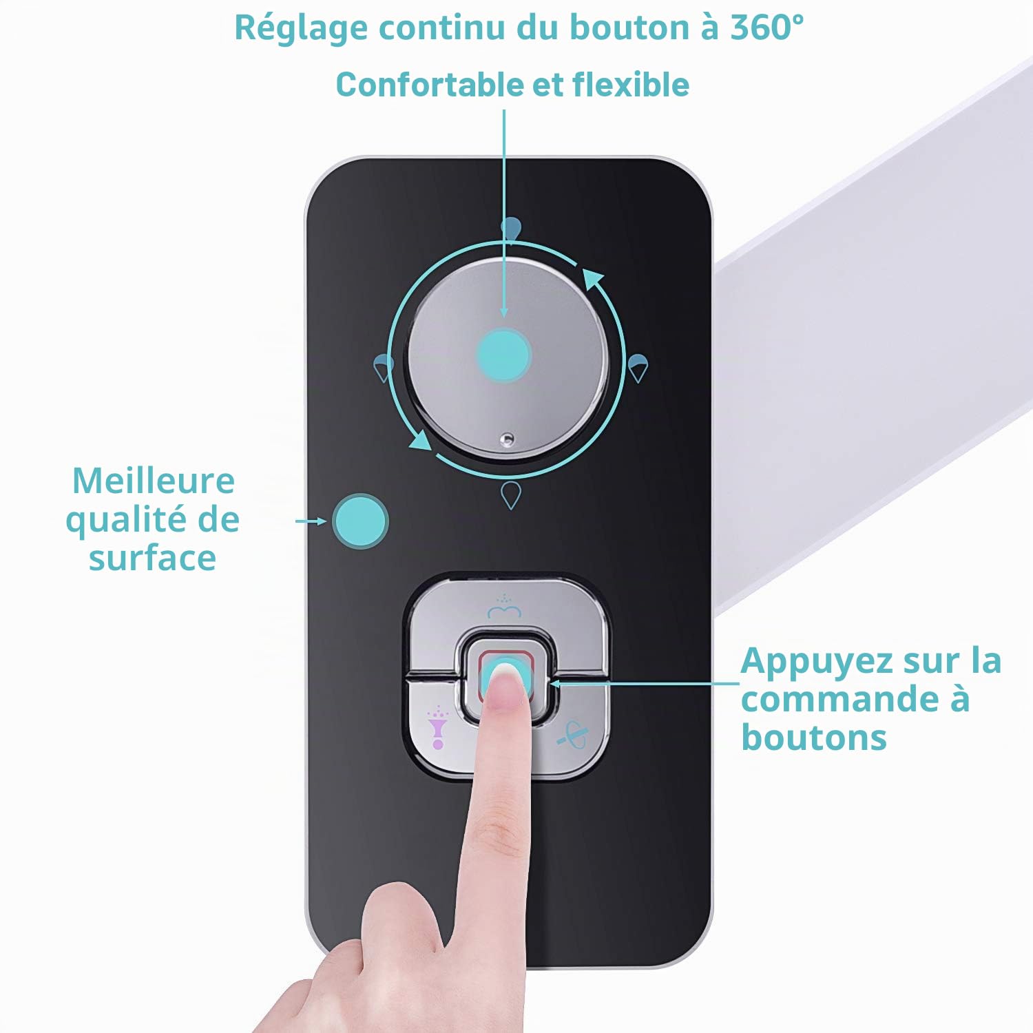Pulvérisateur Bidet non électrique double buses rétractables autonettoyantes bouton poussoir réglable eau froide