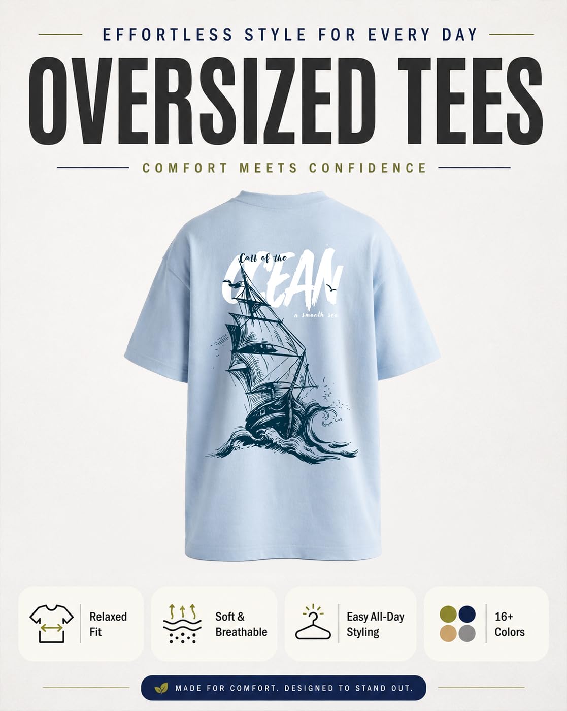 NOBERO Camiseta de algodón para hombre con estampado gráfico