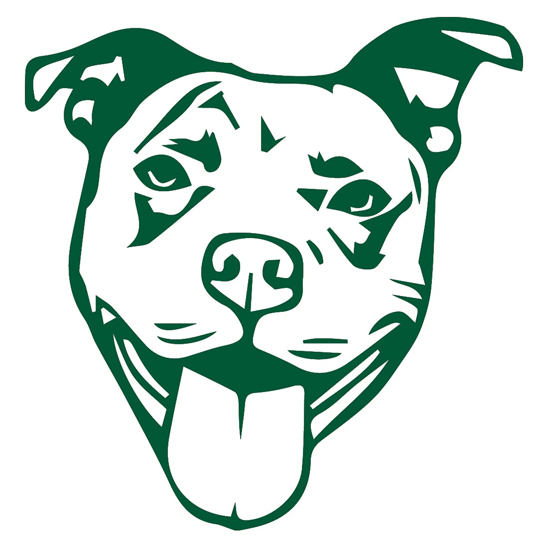 Pitbull Face Stencil 1 (Green) (Set Of 2) Premium Waterproof Vinyl Decal Stickers for Laptop Phone Accessory Helmet Car Window Bumper Mug Tuber Cup Door Wall Decoration