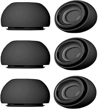 3Pairs Ear Tips for Airpods Pro 2nd Generation and Airpods Pro,Silicone Eartips Replacement for Apple Airpods Pro EarBuds with Noise CancellingFit in Charging Case S/M/L-Black
