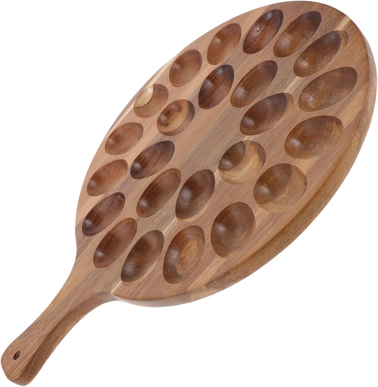 PRETYZOOM Wooden Deviled Egg Tray Egg Storage Holder for Kitchen Parties Sturdy Wood Egg Holder with Smooth Surface for Celebrations Home Use