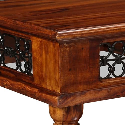 Miniatura 8 de Youuihom Mesa de escritura de madera maciza Sheesham con cajón, escritorio de madera, escritorio de computadora, escritorio de oficina, 47.2 x 19.7