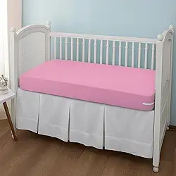 Capa Para Colchão de Berço Malha Gel Grossa Lisa Lavável C/Zíper Ajustável Reforçada 1,30cm x 70cm (Rosa bebê)